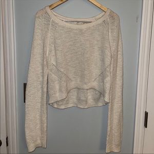 Cropped crochet sweater